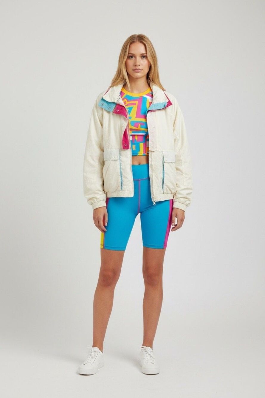 Heally Hansen Vintage 80s Women's Windbreaker Color Block Jacket Size M